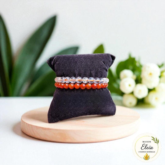 Bracelets DUO "Confiance & Énergie" Cornaline - Citrine naturelle