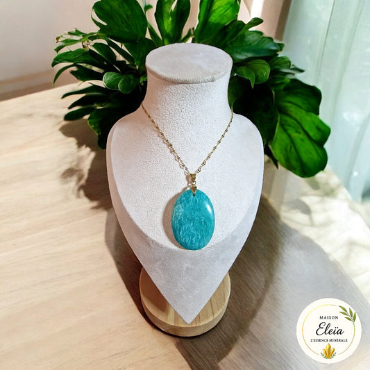 Collier "Équilibre Céleste" - Amazonite Madagascar & Acier inoxydable