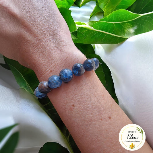 Bracelet Cyanite bleue A – Pierre d’alignement et de purification – Perles 10mm Brésil