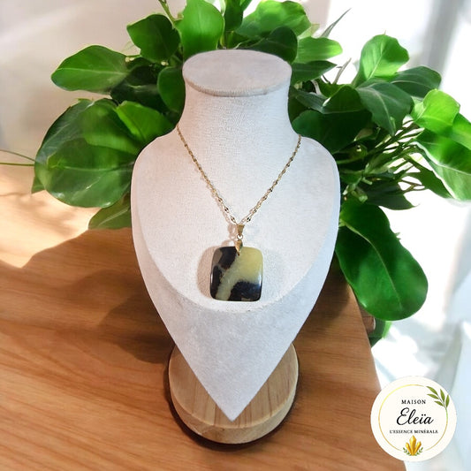 Collier Ancrage & Sagesse - Septaria et Acier inoxydable