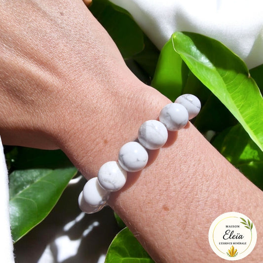 Bracelet "Apaisement & Clarté" - Howlite blanche 10mm