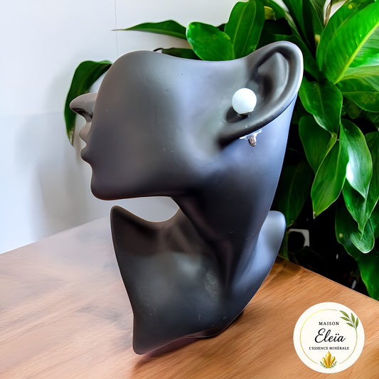 Boucles d'oreilles perles Aigue Marine 10mm