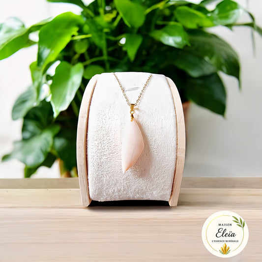 Collier Opale rose & Acier inoxydable