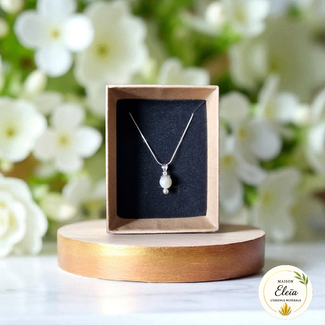 Collier Fleur Labradorite Madagascar - Argent "Mystique Fleurie"