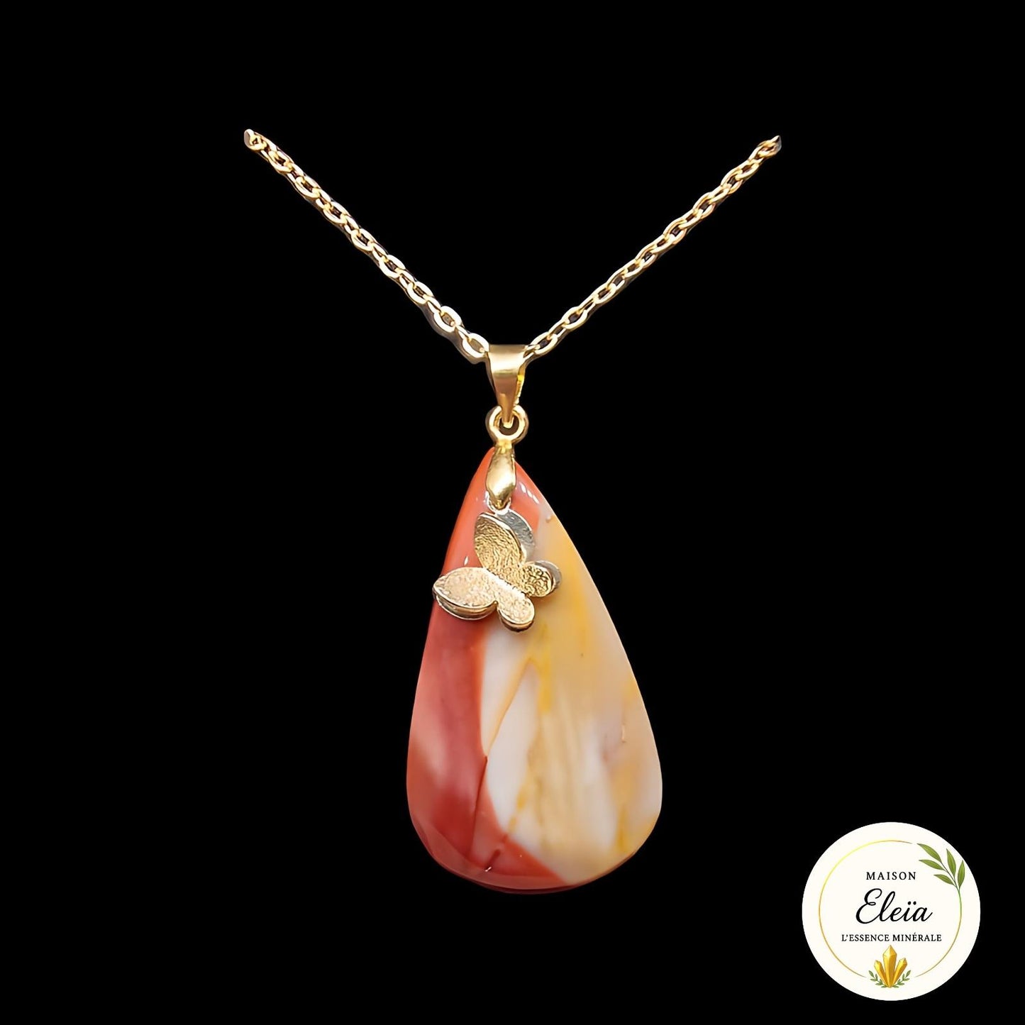 Collier Mokaïte & Acier inoxydable