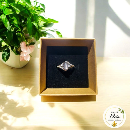 Bague quartz rose en argent 925 – Pierre d’amour et tendresse – Bijou énergétique