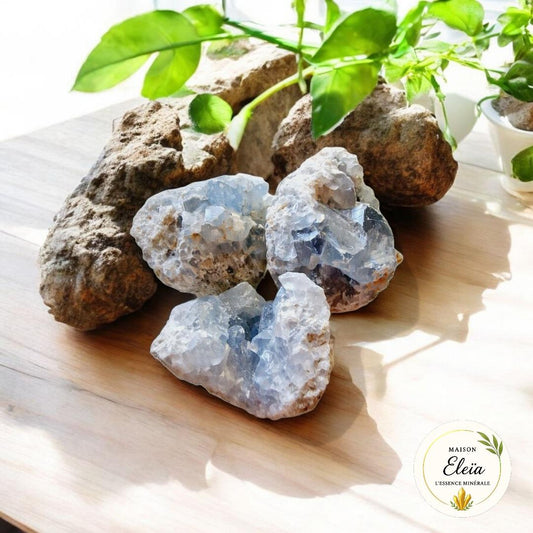 Lot 3 druses de Célestine Madagascar 565g "Pierre des Anges"