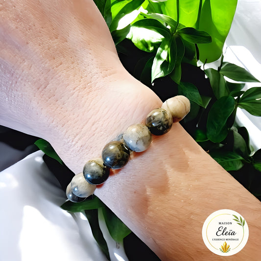 Bracelet Pierre de Lune noire 10mm