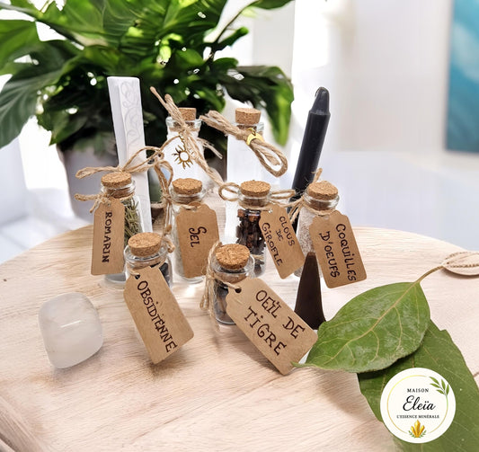 Kit Spell jar "Protection mauvais oeil" boîte en bois