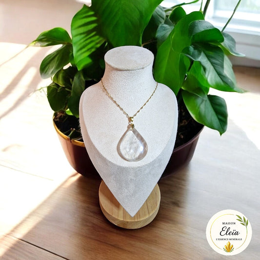 Collier "Clarté Divine" - Cristal de Roche & Acier inoxydable