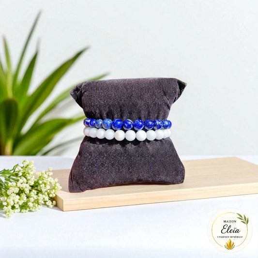 Bracelets DUO "Expression & Sérénité" Lapis Lazuli - Aigue Marine