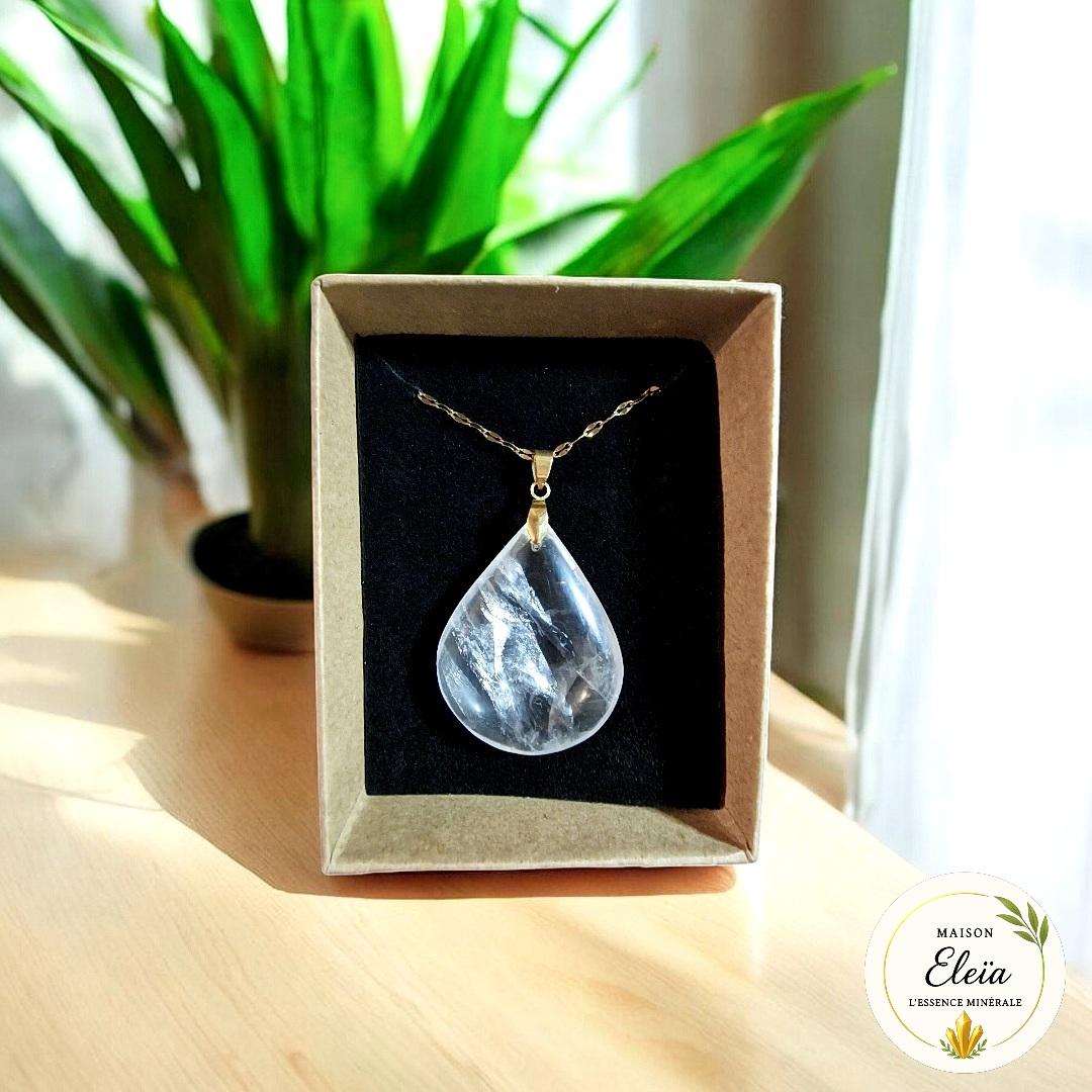 Collier "Clarté Divine" - Cristal de Roche & Acier inoxydable