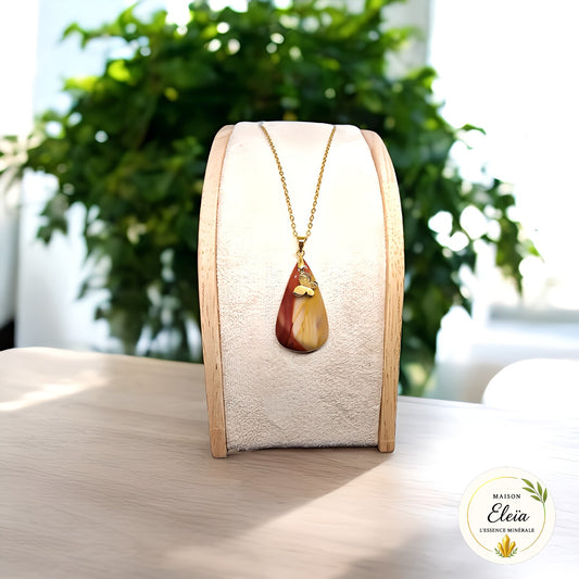 Collier Mokaïte & Acier inoxydable