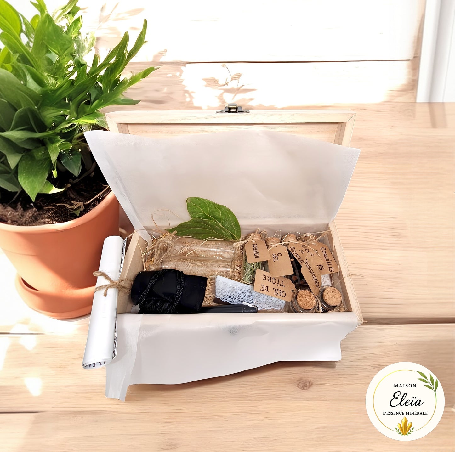 Kit Spell jar "Protection mauvais oeil" boîte en bois
