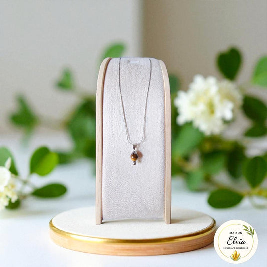 Collier Fleur Oeil de Tigre - Argent "Force Fleurie"