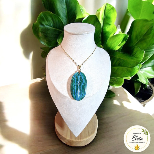 Collier "Océan Sacré" - Chrysocolle Malachite Drusy