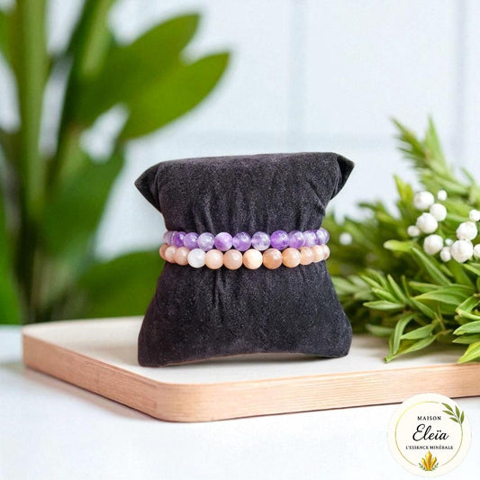 Bracelets DUO "Intuition & Apaisement" Améthyste - Pierre de Lune