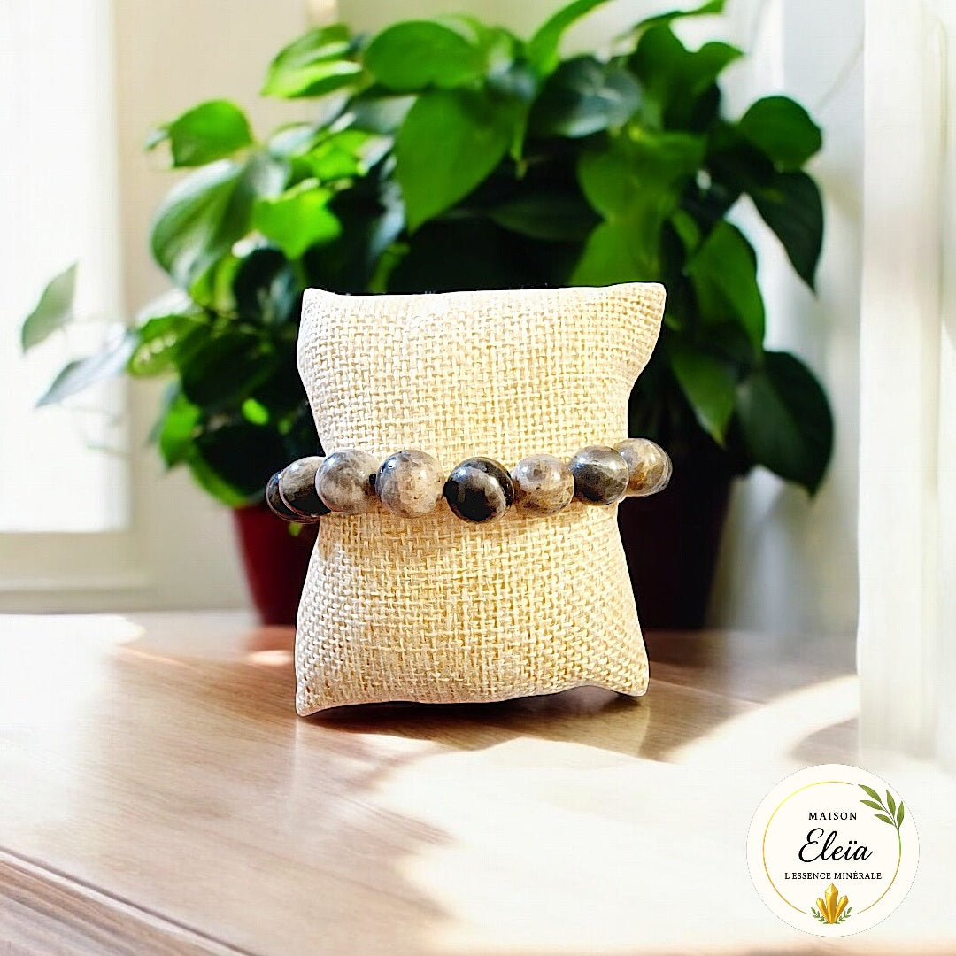 Bracelet Pierre de Lune noire 10mm