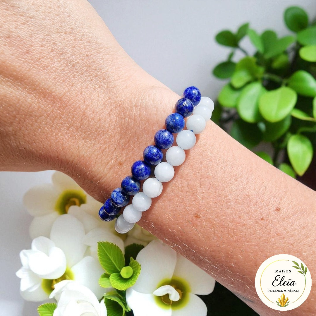 Bracelets DUO "Expression & Sérénité" Lapis Lazuli - Aigue Marine