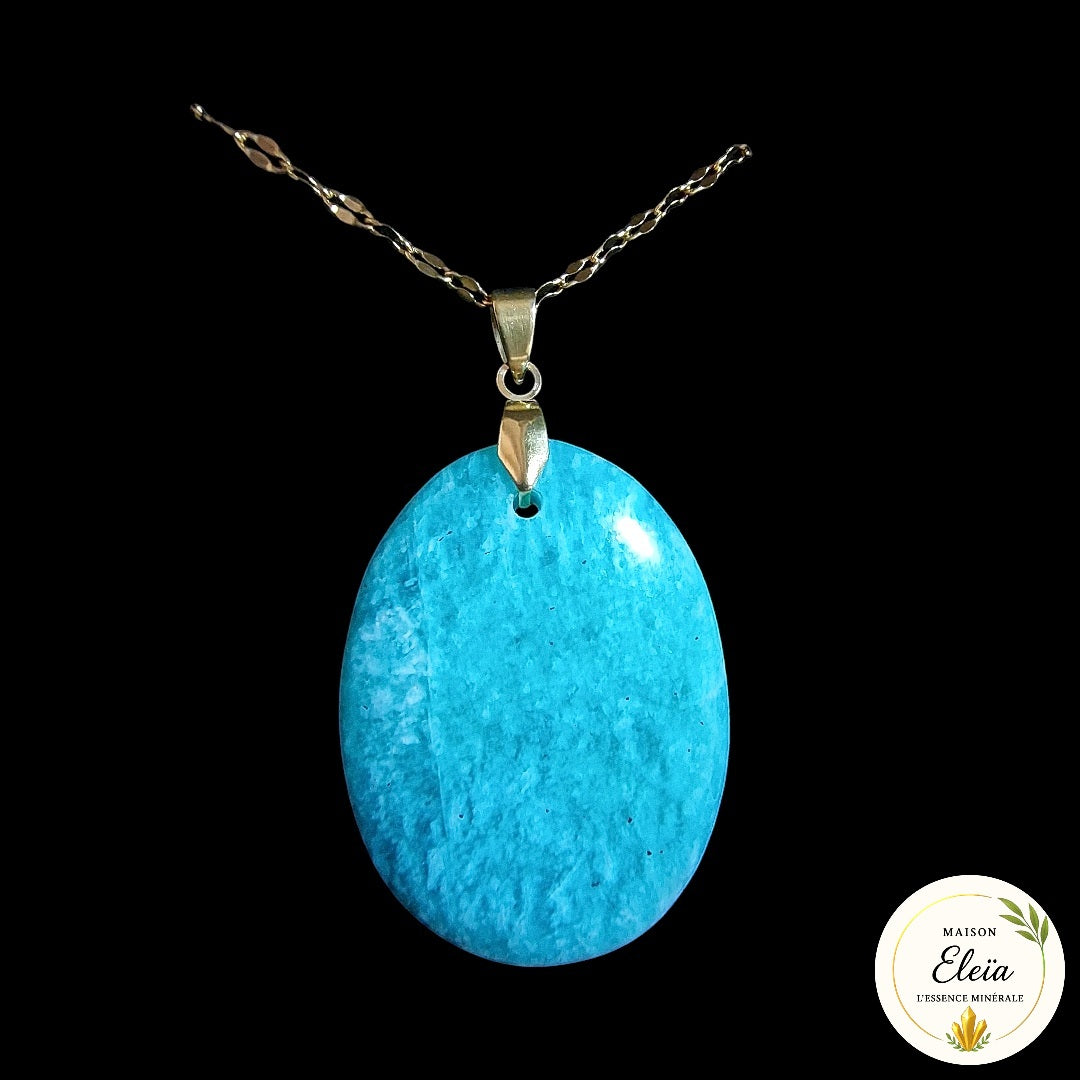 Collier "Équilibre Céleste" - Amazonite Madagascar & Acier inoxydable