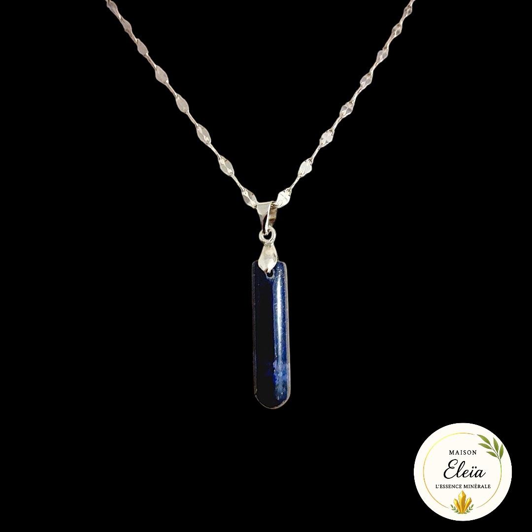 Collier Lapis-Lazuli & Acier inoxydable argent