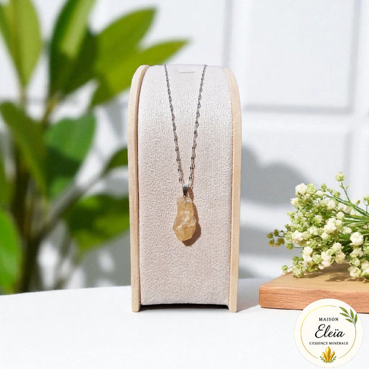 Collier Citrine Brute Naturelle du Brésil • Pierre de Joie et Abondance