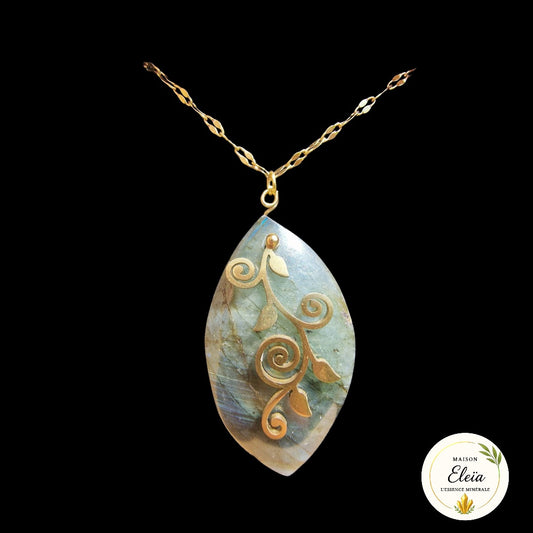 Collier "Feuille de Lune" - Labradorite Madagascar