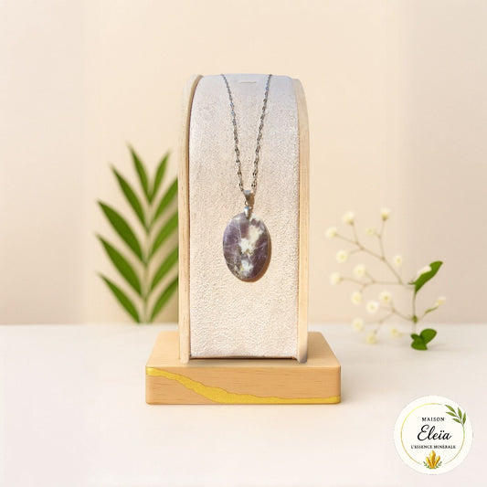 Collier Opale Morano & Acier inoxydable "Eclat Céleste"