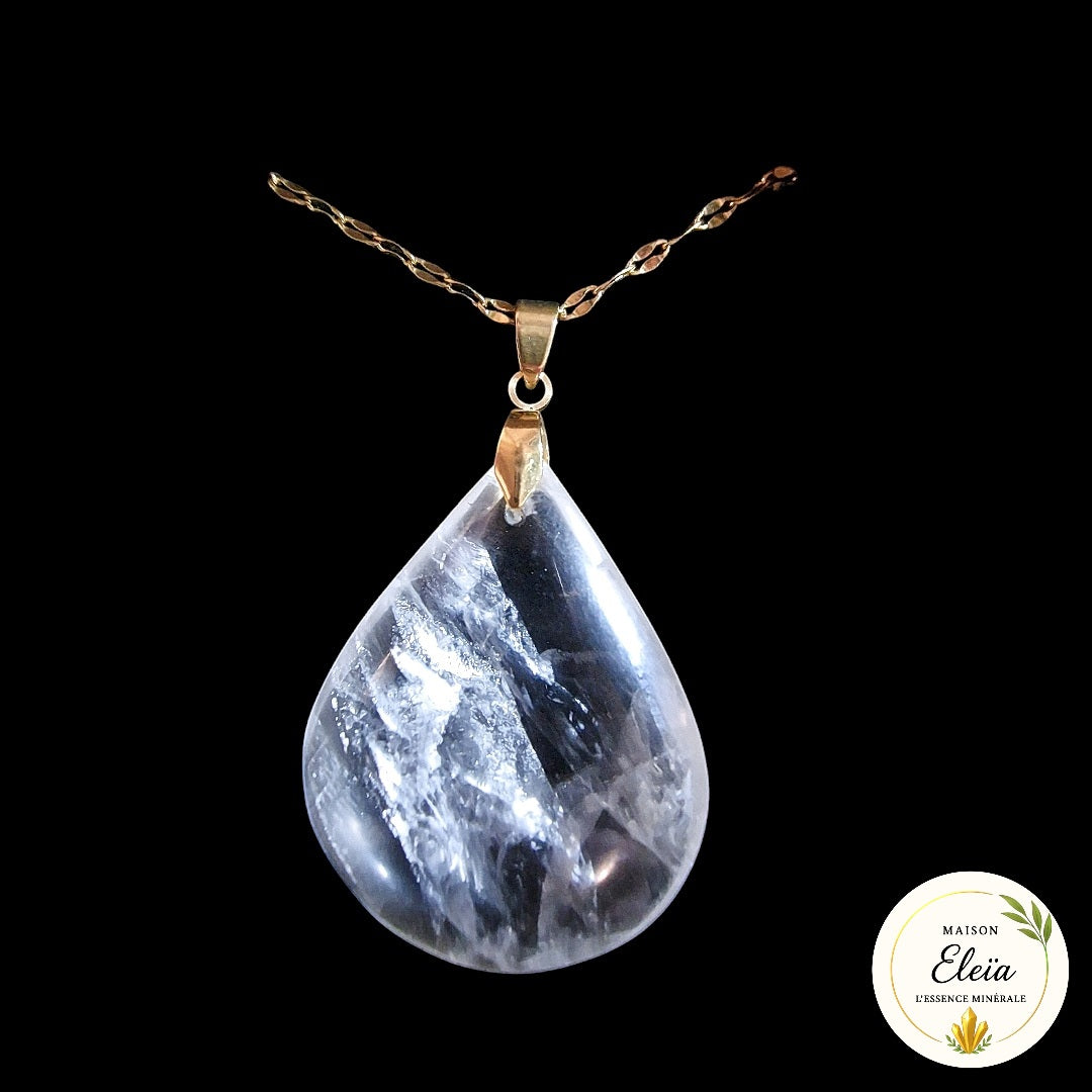Collier "Clarté Divine" - Cristal de Roche & Acier inoxydable