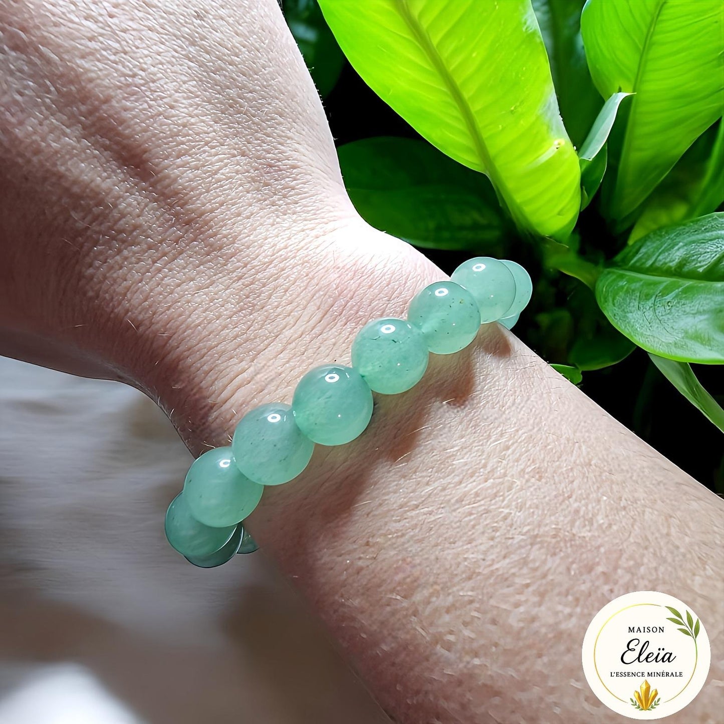 Bracelet "Chance & Sérénité" Aventurine verte 10mm