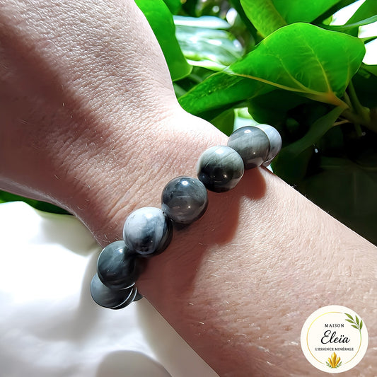 Bracelet "Force & Intuition" - Tourmaline oeil de chat 12mm