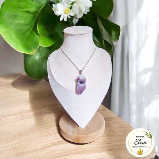 Collier "Protection & Intuition" - Améthyste Chevron brute AA