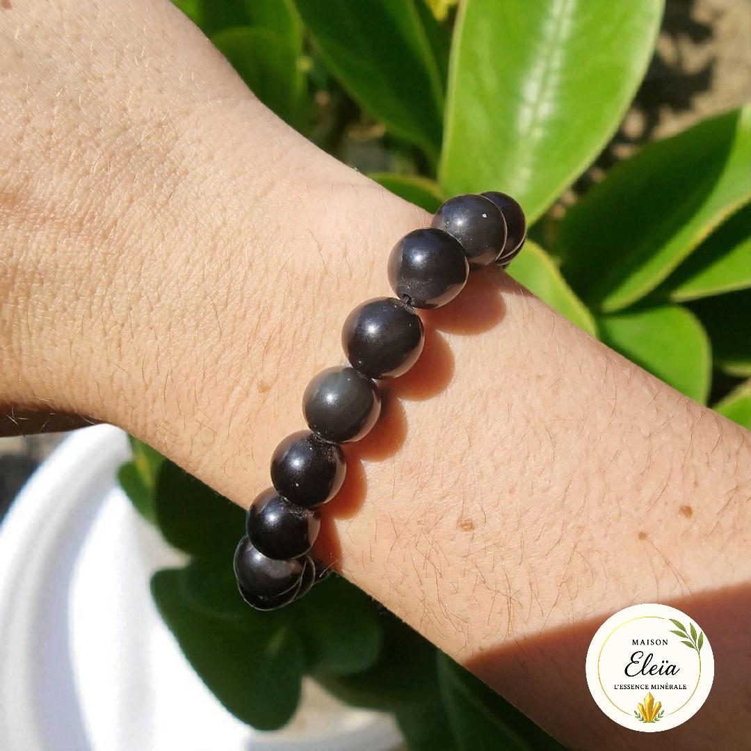 Bracelet Obsidienne œil céleste – "Regard Sacré" – Perles 10 mm AA Mexique