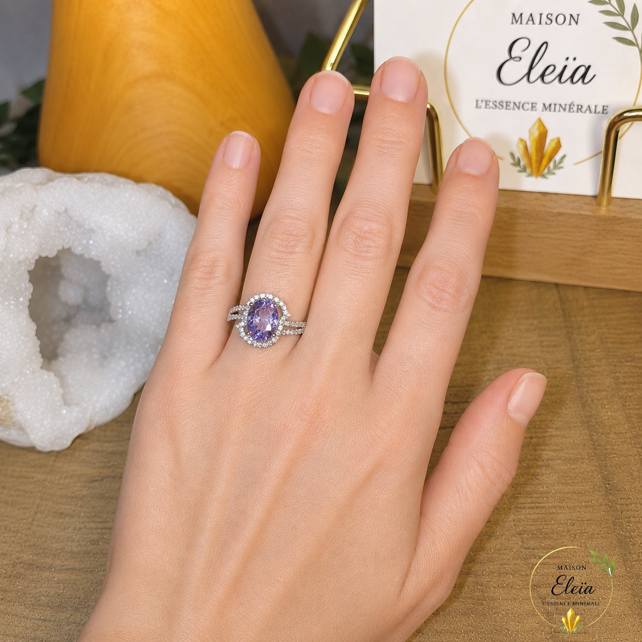 Vioélia – Bague Améthyste AAA du Brésil en Argent 925 | Taille Réglable