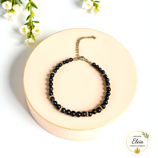 Bracelet "Force Éternelle" - Onyx A & Acier inoxydable