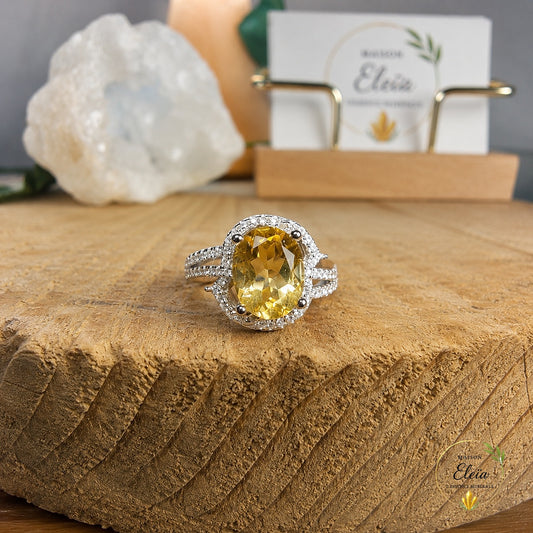 Auréa – Bague en Citrine Facettée AAA & Argent 925