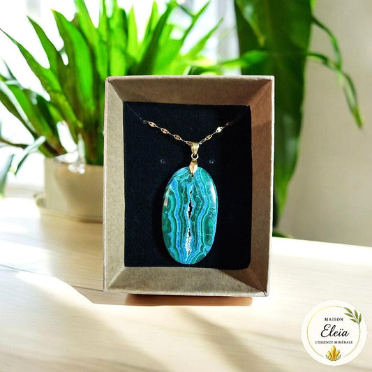 Collier "Océan Sacré" - Chrysocolle Malachite Drusy