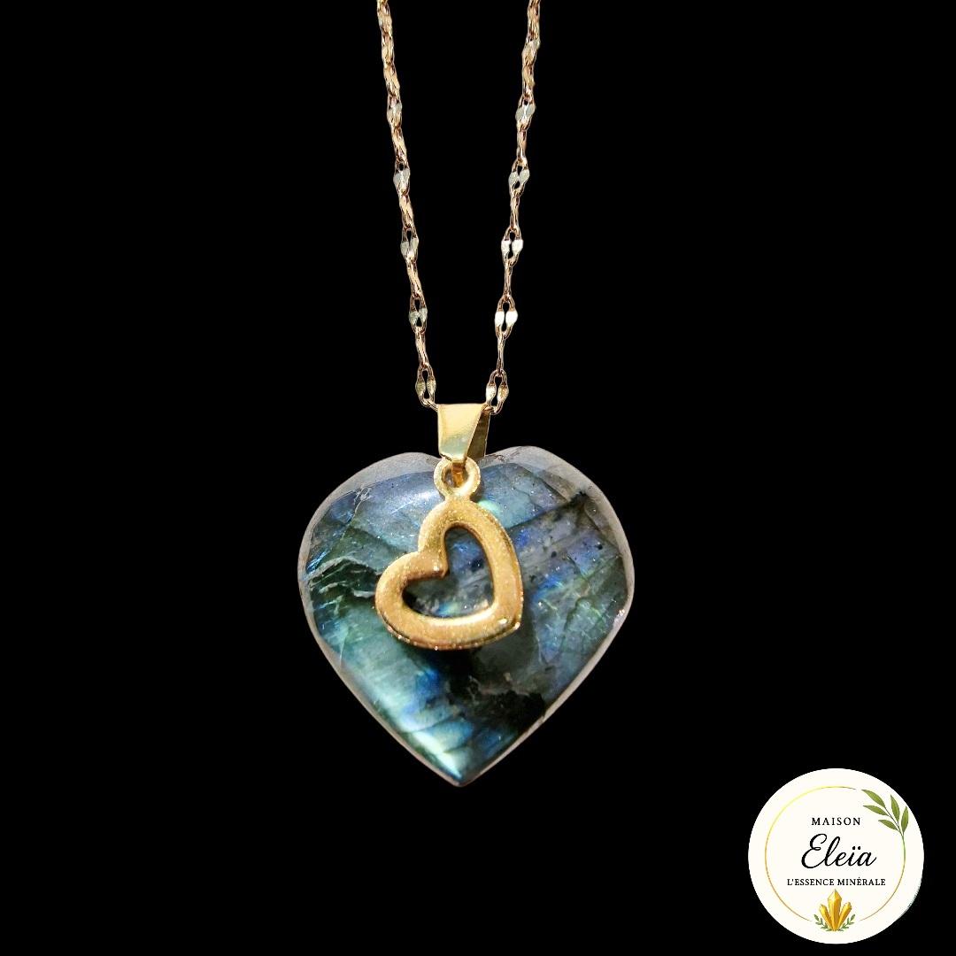 Collier "Coeur Doré" - Labradorite Madagascar