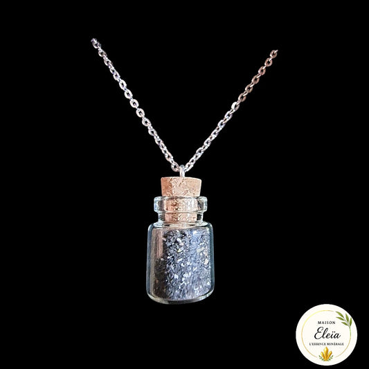 Collier Amulette de protection Sel noir