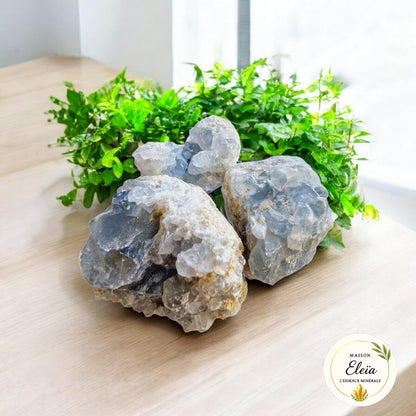 Lot 3 druses de Célestine Madagascar 565g "Pierre des Anges"