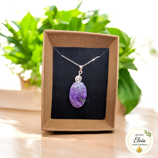 Collier Charoite & Argent 925