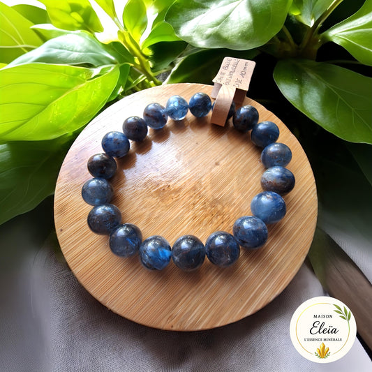 Bracelet Cyanite bleue A – Pierre d’alignement et de purification – Perles 10mm Brésil