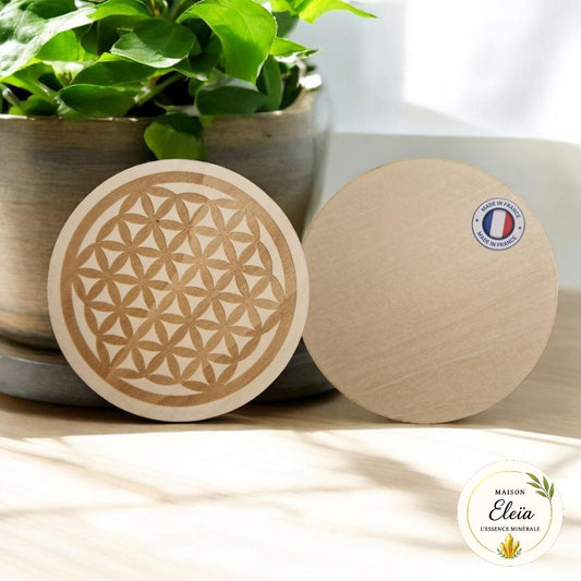 Plaque fleur de vie en bois 10cm