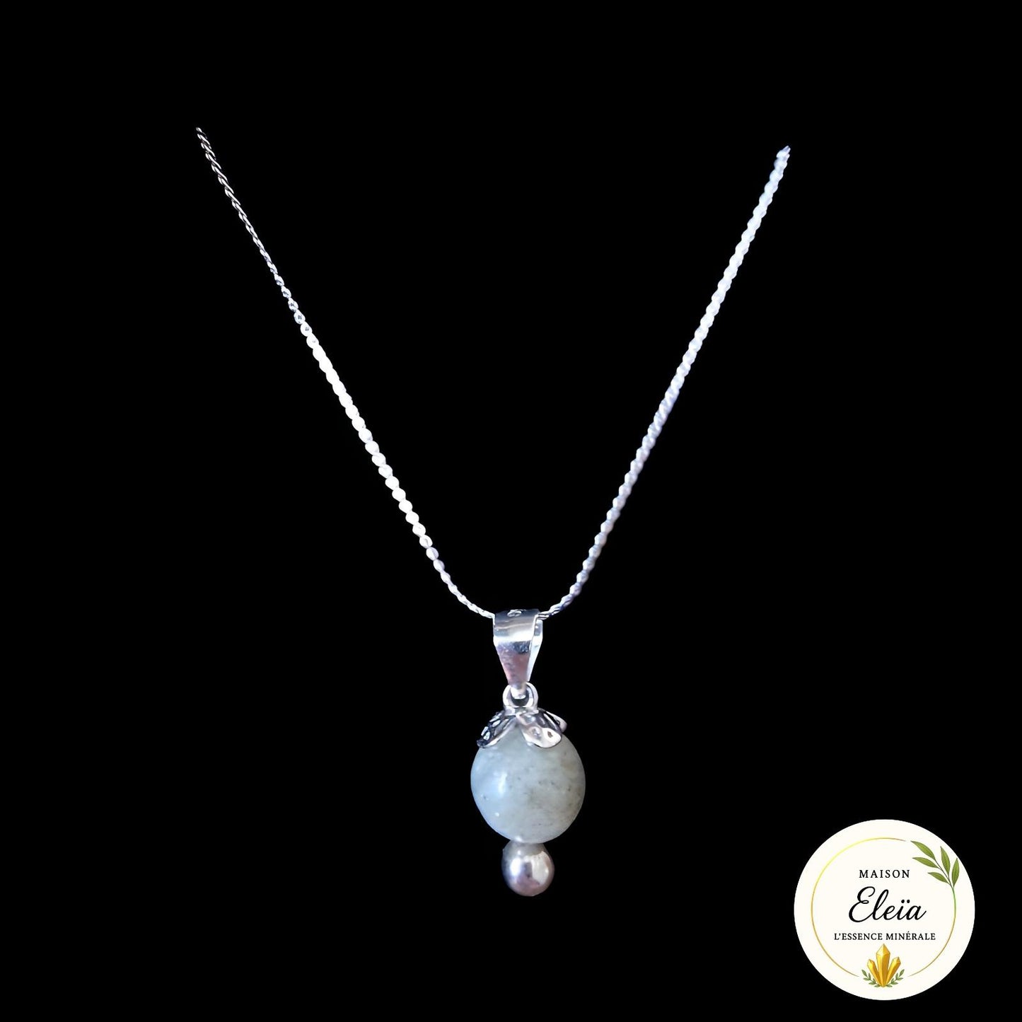 Collier Fleur Labradorite Madagascar - Argent "Mystique Fleurie"