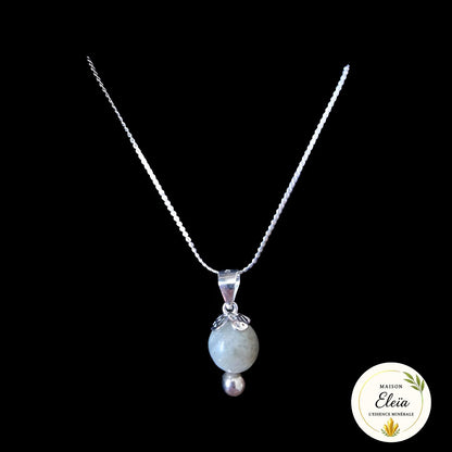 Collier Fleur Labradorite Madagascar - Argent "Mystique Fleurie"