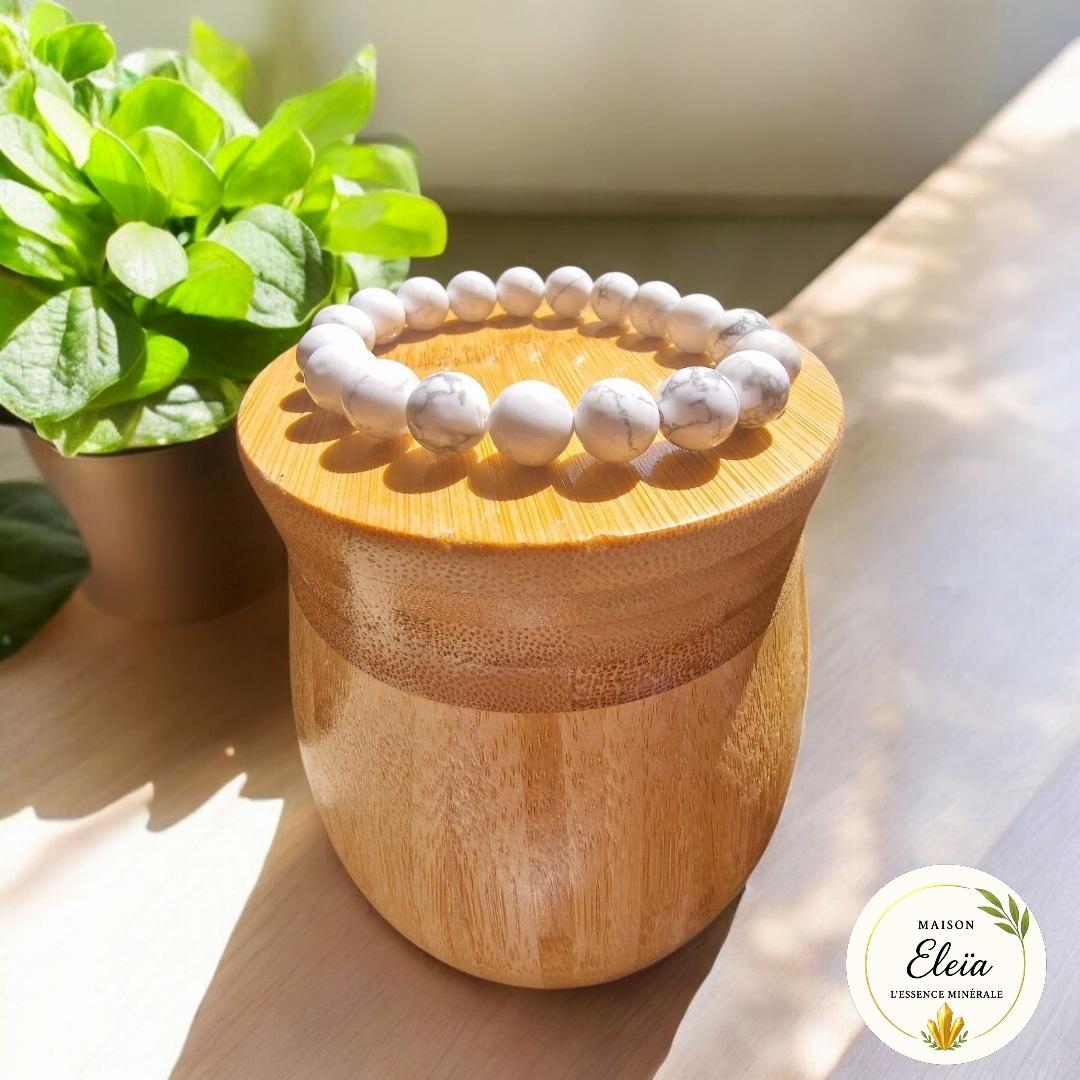 Bracelet "Apaisement & Clarté" - Howlite blanche 10mm