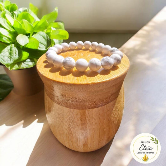 Bracelet "Apaisement & Clarté" - Howlite blanche 10mm