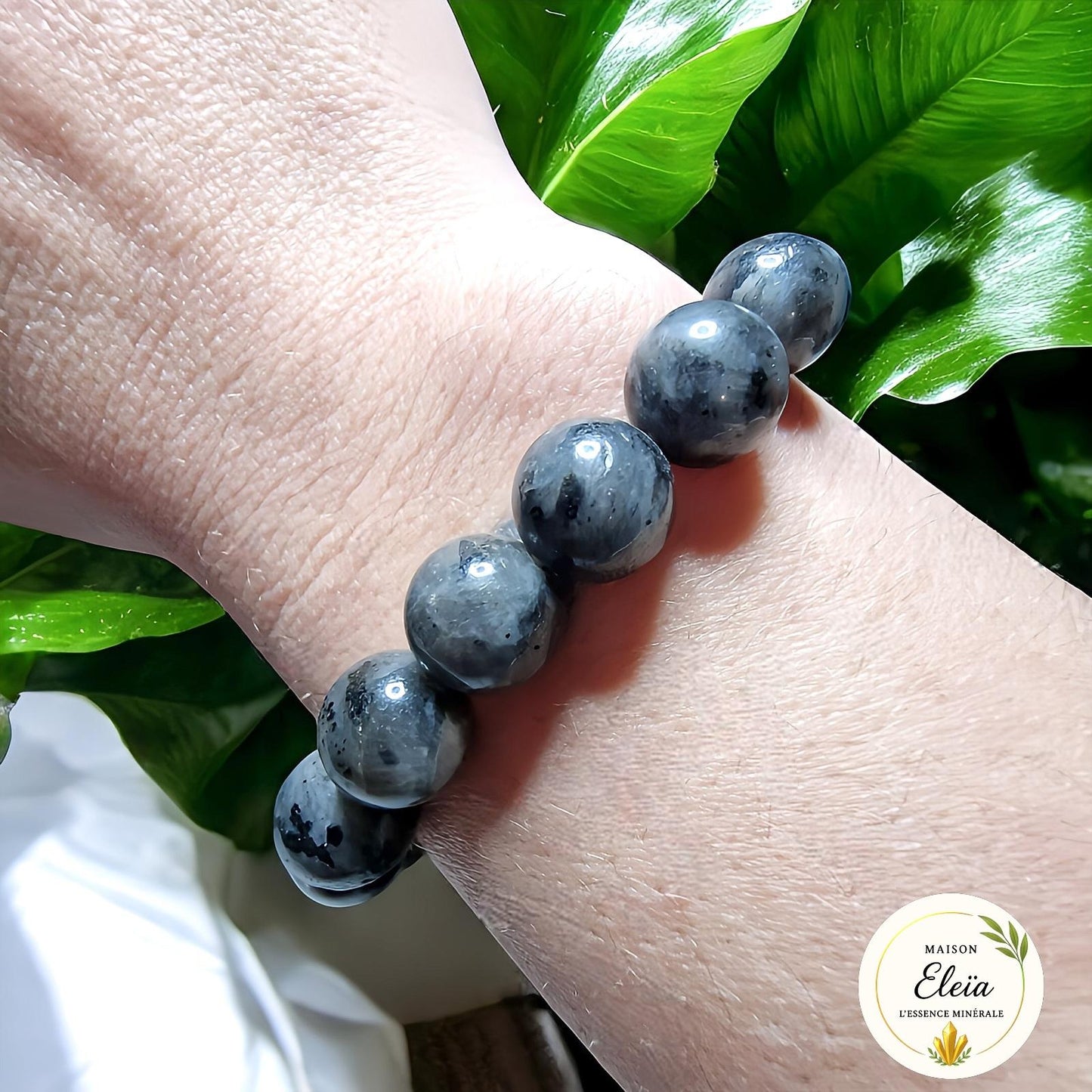 Bracelet larvikite 10mm – Pierre de protection et ancrage – Bijou énergétique