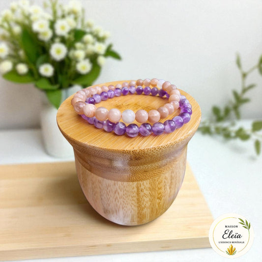Bracelets DUO "Intuition & Apaisement" Améthyste - Pierre de Lune