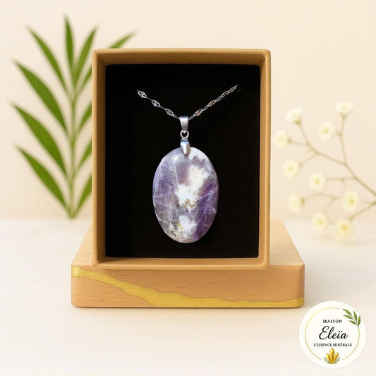 Collier Opale Morano & Acier inoxydable "Eclat Céleste"